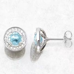 NWOT Sterling Silver light Blue Zirconia studs, earrings